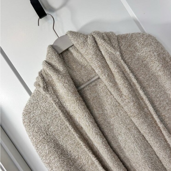 Soft Surroundings Sherpa Soft Hooded Open Front Cardigan Beige - Picture 2 of 7